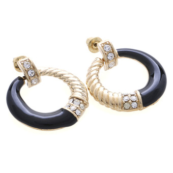 1901 Jewelry Circle Earring 4837 - Giwang Wanita - Hitam
