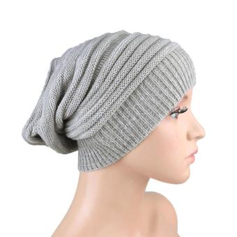 JNTworld Knitted Wool Cap Knitted Hat Wool Cap Winter Hat Unisex Hat Cap(Grey) - intl