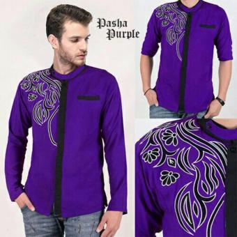 Couple Store - Kemeja muslim koko casual bordir purple