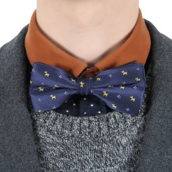 EOZY Fashion Men's Bow Tie Korean Style Male Bowtie Necktie Adjustable (Deep Blue)