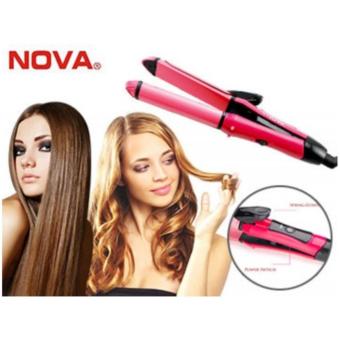 Nova Hair Straightener - Curly Catok Pelurus Pengeriting Rambut Pink