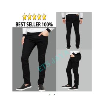 celana jeans hitam skinny / slimfit panjang pria - DC - Levis - Lois -