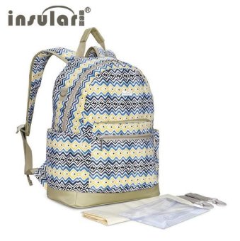 (Ready stock) INSULAR Product details of Bohemia style baby diaper bag backpack cotton canvas mother backpack for baby travel big capacity nappy changing maternity bag - intl