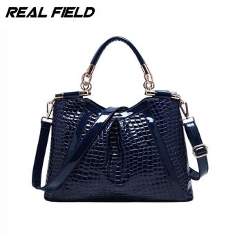Alligator Leather Women Tote Handbag Bolsas De Couro Fashion Famous Brands Shoulder Bag Black Bag Ladies Bolsa Femininas Sac 188-blue - intl