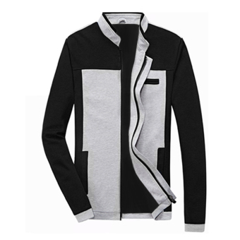 Jaket Kulit - Jaket Comby Style Color - Hitam-Putih