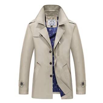 Jaket untuk pria jaket katun tipis dan panjang jantan ukuran kecil kasual jaket setelan (celana khaki ） - Internasional