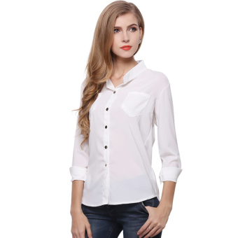 ZUNCLE Chiffon Shirt Casual Jacket(White)