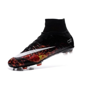 MonicKruh Shoes Mens Mercurial Superfly CR7 FG Black Football Soccer Boots - intl