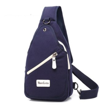Canvas Men's Corset Male Shoulder Skew Cross Leisure Small Chest Canvas Male Backpack - intl