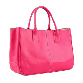 360DSC Fashion gaya sederhana PU tas kulit wanita tas jinjing - Merah Muda - Internasional
