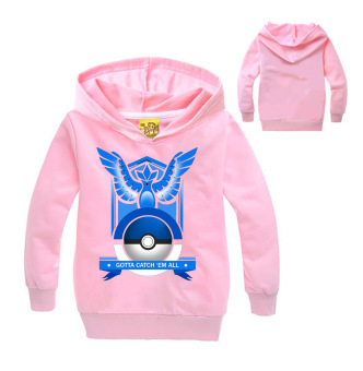 'Girls'' 3-12 Years Old 95-145cm Body Hight Cartoon Games Soft Thin Cotton Hoodies Sweaters Tops(Color:Pink) - intl'