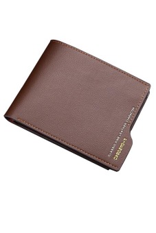 Yazilind Leather Men's Business Wallet Multifunctional Short Design Male Coin Purse Card Holder Brown Wallet (intl)