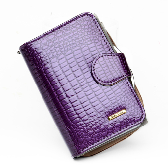 Women Wallet Brand Design Genuine Leather Purple Color - Intl