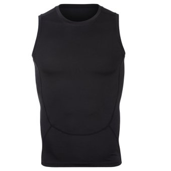 Jiayiqi Men Gym Sports Sleeveless Tank Tops Running Vest Singlets Black - intl