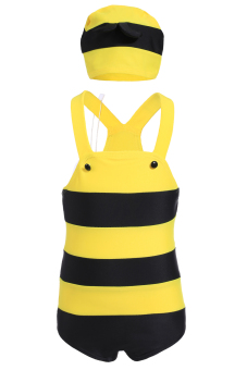 SuperCart Arshiner Kids Wear Bee Style Suits One Piece Beach Elastic Swimsuit Swimwear With Hat 