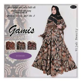 SB Collection Maxi Dress Syari Alila Batik Gamis dan Jilbab-Coklat