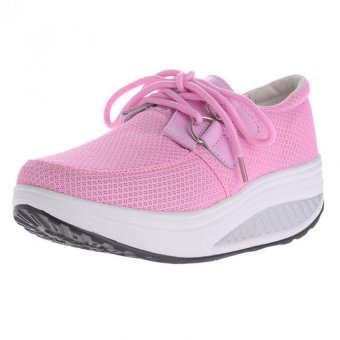 UNC Summer Breathable Mesh Surface And Low-Cut Thick Soled Shaking Shoes-Pink