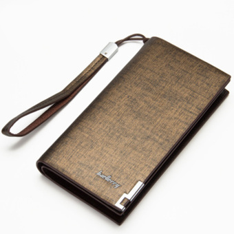 LCFU764 New Men's Long Leather Credit Card Holder Purse Zip Pocket Wallet Handbag Clutch -gold - intl