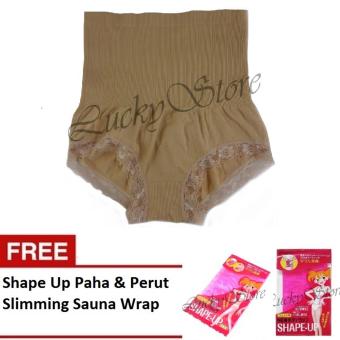 Munafie Slim Pant Celana Korset - Celana Pelangsing Tubuh - Coklat - Free Shape Up Perut dan Paha