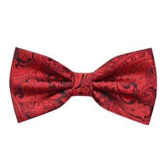 2017 New Men's Wedding Party Red Bow Tie Luxury Butterfly Cravat Silk Adjustable Business Bowties Gift Box 1019 (Red) - intl