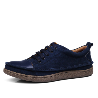 ZHAIZUBULUO Men's Casual Leather Flats Shoes BXT-8912 Blue - intl