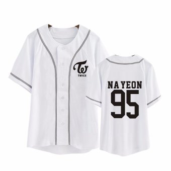 ALIPOP Kpop Korean Fashion TWICE Third Mini Album TWICEcoaster LANE1 NA YEON Cotton Cardigan Tshirt K-POP Button T Shirts T-shirt PT344(NAYEON White) - intl