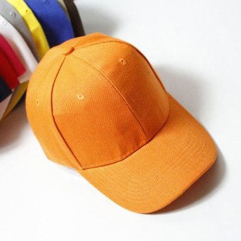 GEMVIE Korean Fashion Unisex Women Men Baseball Cap Solid Color Snapback Hip Pop Cap (Orange) - intl