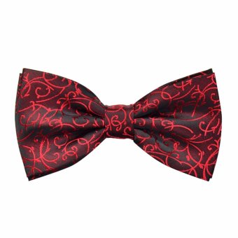2017 New Men's Wedding Party Red Bow Tie Luxury Butterfly Cravat Silk Adjustable Business Bowties Gift Box 1021 (Red) - intl