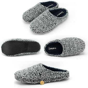Men's Casual Slippers Shoes Soft Warm Indoor Slipper Home Gray