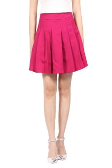 El Courte Fashion Pleated Skirt - Pink Fushia