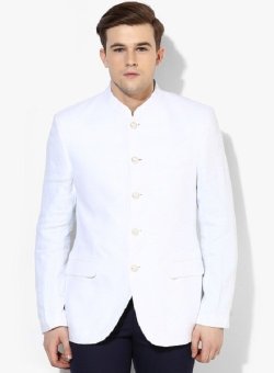 BestBlazer White casual solid (Putih)