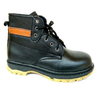 Man Dien Safety Boots Zipper Full Leather Mile KUlit sapi Asli BKeen KR.5 (Hitam)