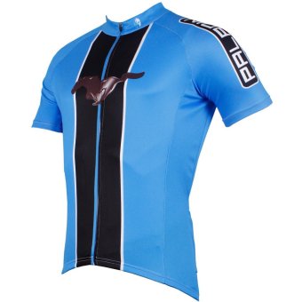 Men's Team Cycling Jersey Road Bike Bicycle Wear Racing Top Cycle Clothing Blue - INTL