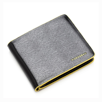 Men Wallet Brand Design PU Black Yellow Color - Intl