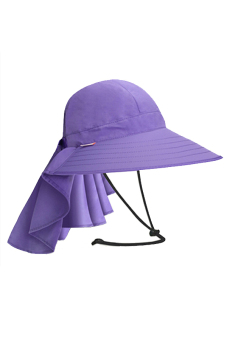 GAKTAI Woman Outdoor UV Neck Protection Sun Hat Hiking Visor fishing Nylon Cap (Purple)