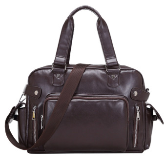 360DSC MAIWEINI M4002 Fashion Bussiness Men PU Leather Handbag Tote Shoulder Bag Outdoor Travel Bag - Coffee - intl