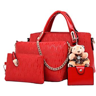 Tas Fashion Import - High Quality Korean Style 4in1 - Merah