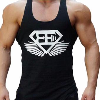 Hequ New clothing vest Muscle brothers Stringer Tank Top Men Bodybuilding Men's Singlets Tank Sirts Sporting Clothes Black - intl