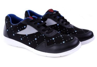 Garucci GYM 7186 Sepatu Casual Sneaker/ Kets Wanita - Synthetic - Gaya (Hitam-Biru)