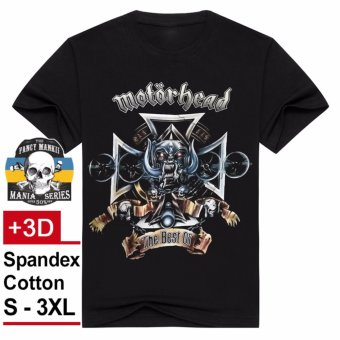 3D Printing Skull Short Sleeve Band T-shirt Cotton Punk Tee Rock n roll Mania Collection - 53 - intl