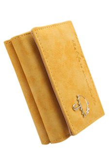 Phoenix B2C Women Faux Leather Trifold Wallet Credit Card Coin ID Case Holder Yellow