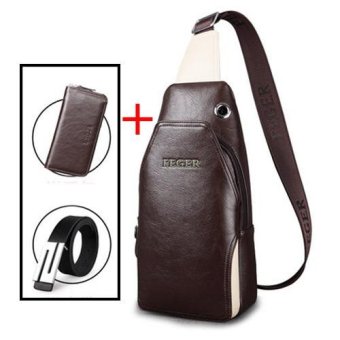 Chest Pack Men's Messenger Bag Casual Cuff Shoulder Bag Backpack Bag Shoulder Bag Men's Handbag - intl