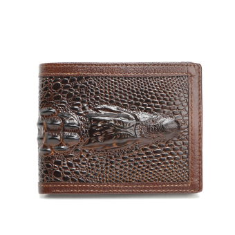 Men Wallet Brand Design Genuine Leather Brown Color - intl