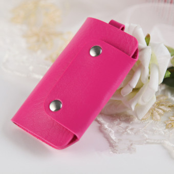 4ever 1pcs PU Mini Keys Organizer Holder Pouch Wallet Case Bag (Pink) - intl