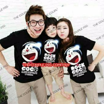 legiONshop-Kaos keluarga/T-shirt Family (Ayah+Bunda+Anak)-DORAEM ROCK COCO-black