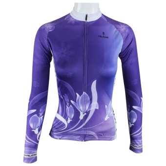 Women's Bicycle Cycling Jersey Sport Top Long Sleeves Shirt Purple