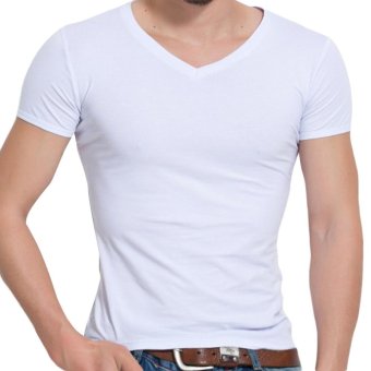 Yazilind Modal cotton fashion V-Neck Male short sleeves T-Shirt - intl