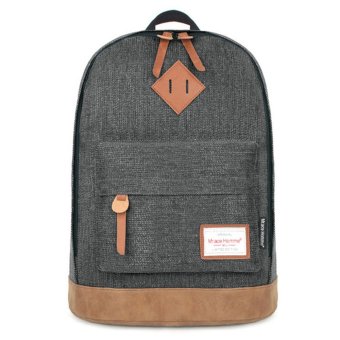 360DSC Unisex Casual Denim Style School Travel Shoulder Backpack Laptop Bag - Black- INTL