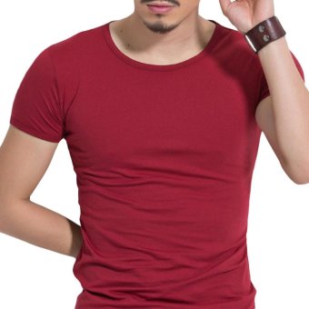 Yazilind Modal cotton fashion O-Neck Male short sleeves T-Shirt - intl