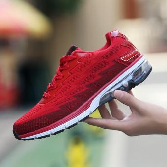 Knitting Mesh Cloth Lovers Sports Running Shoes MD Air Cushion Shock Absorbing Shoes,Red - intl
